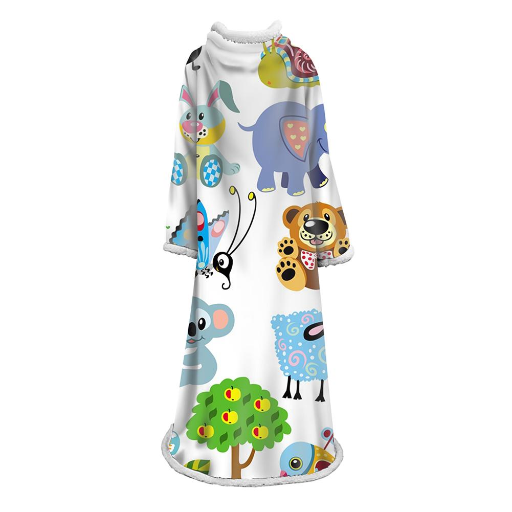 3D Digital Printed Cartoon Blanket With Sleeves-Cute Blanket Robe