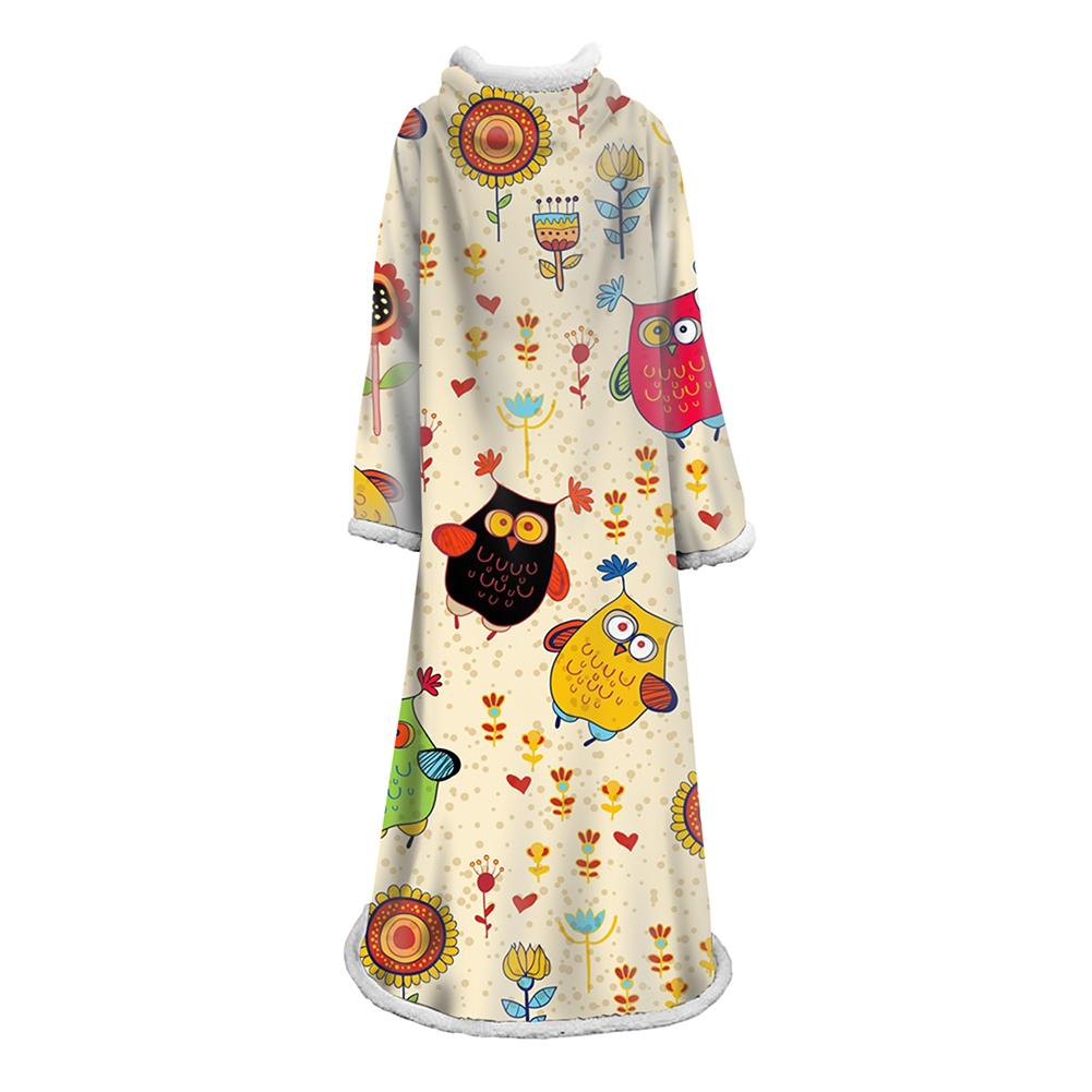 3D Digital Printed Cartoon Blanket With Sleeves-Cute Blanket Robe