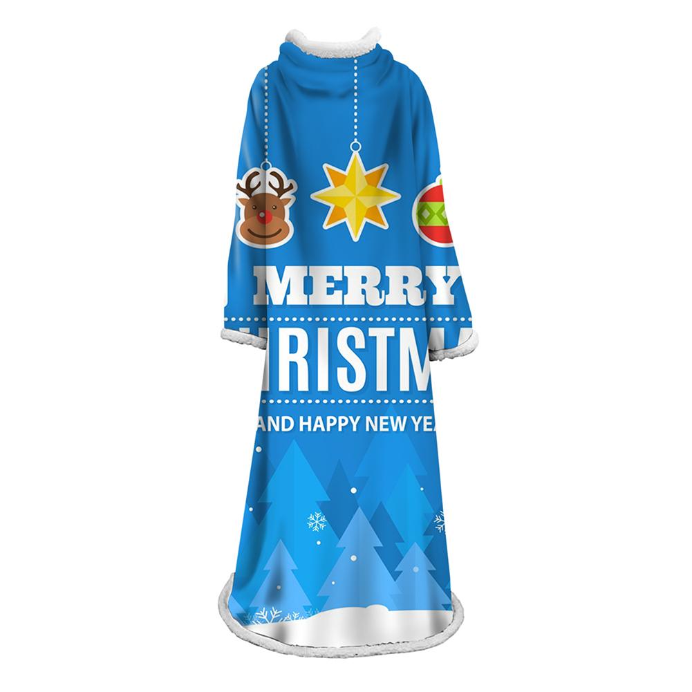 3D Digital Printed Blanket With Sleeves-Christmas Series Blanket Robe
