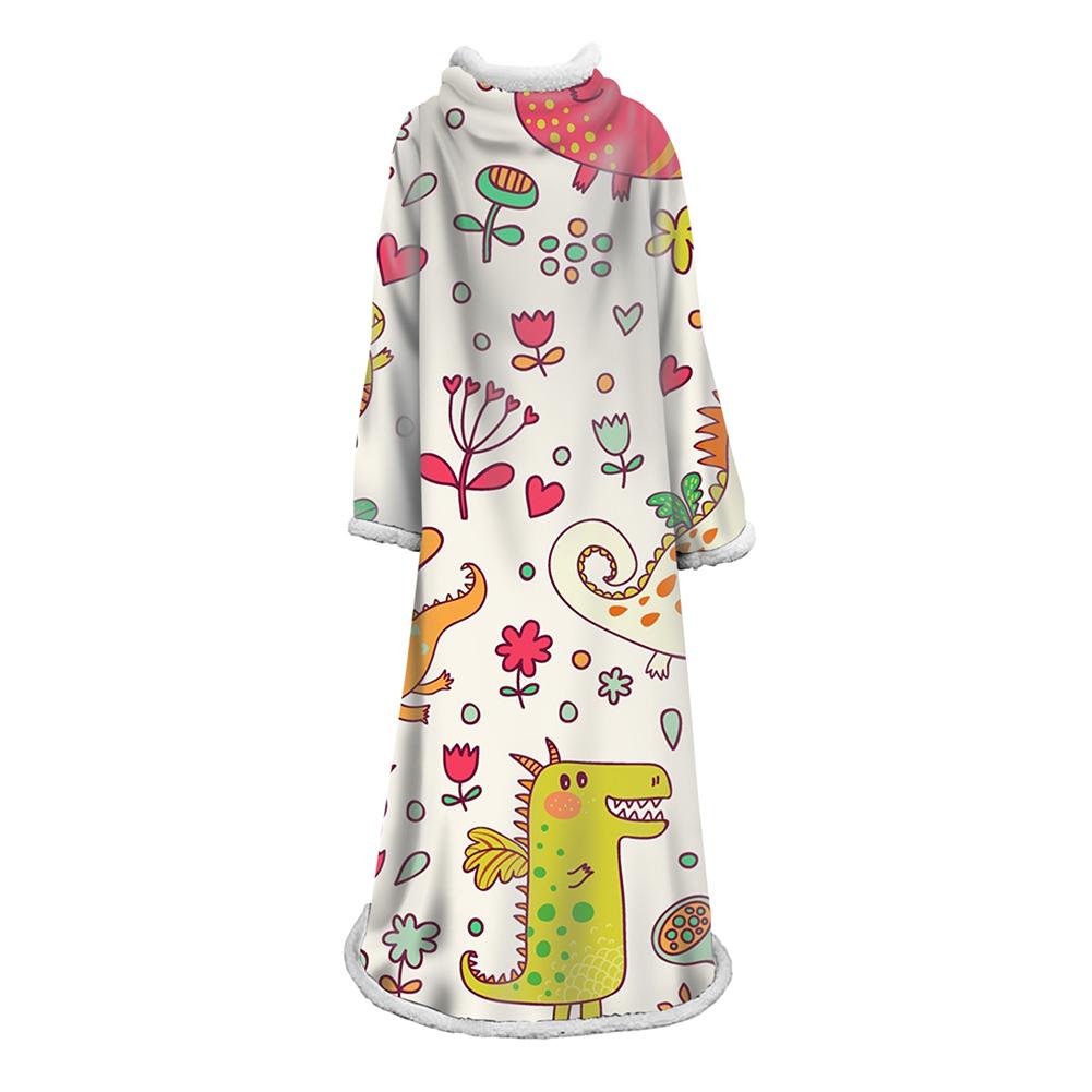 3D Digital Printed Cartoon Blanket With Sleeves-Cute Blanket Robe
