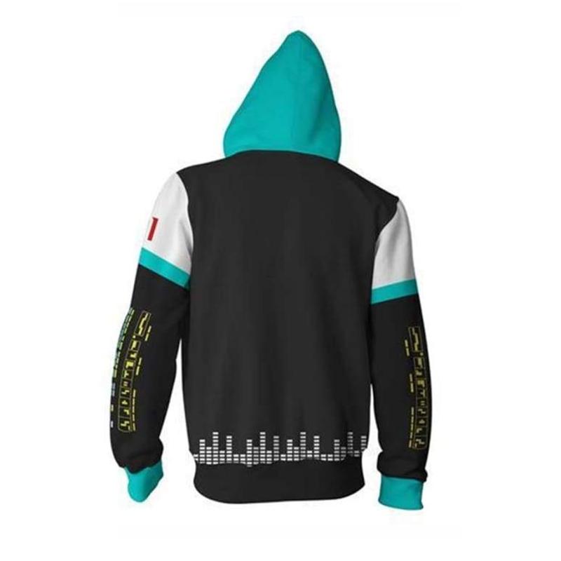 Vocaloid Hoodies - Zip Up Cartoon Hatsune Miku Hoodie