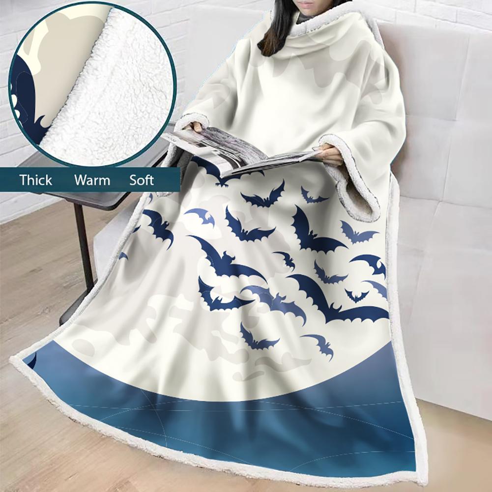 3D Digital Printed Blanket With Sleeves-Blanket Robe Halloween Party