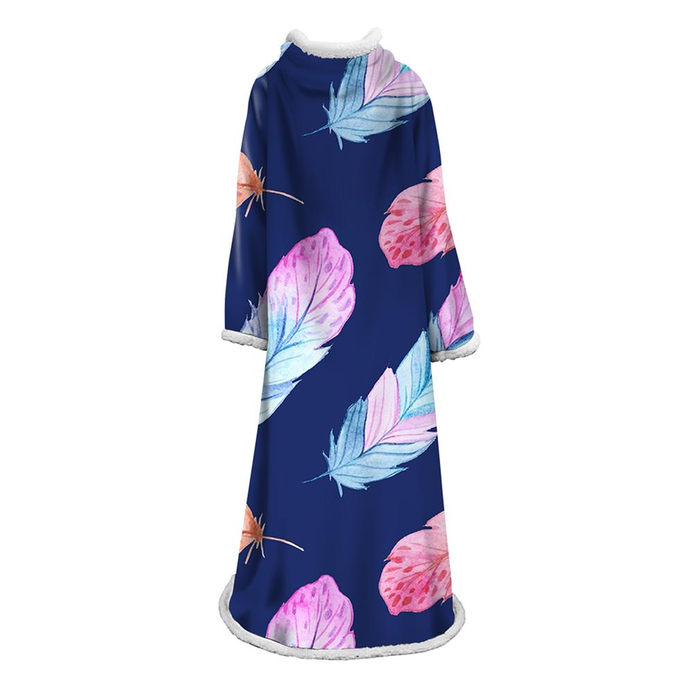 3D Digital Printed Plants Blanket With Sleeves-Leaves Blanket Robe