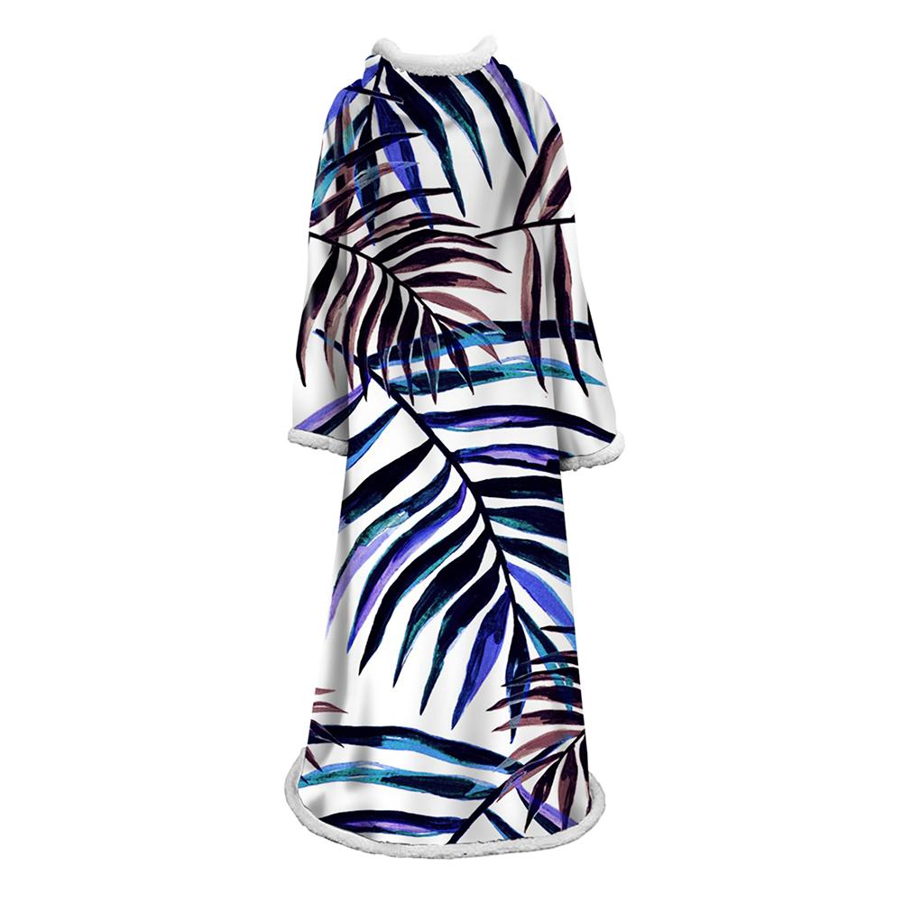 3D Digital Printed Plants Blanket With Sleeves-Leaves Blanket Robe