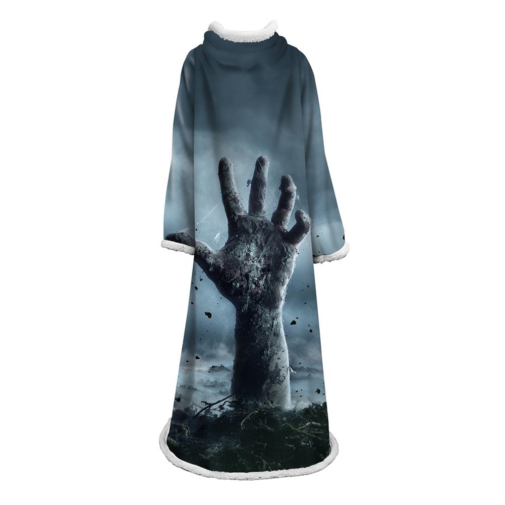 3D Digital Printed Blanket With Sleeves-Blanket Robe Halloween Party