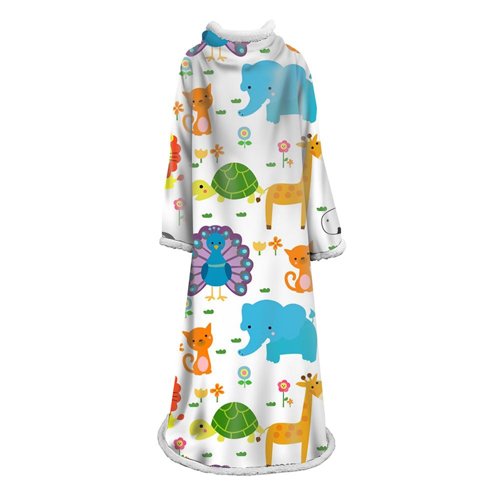 3D Digital Printed Cartoon Blanket With Sleeves-Cute Blanket Robe