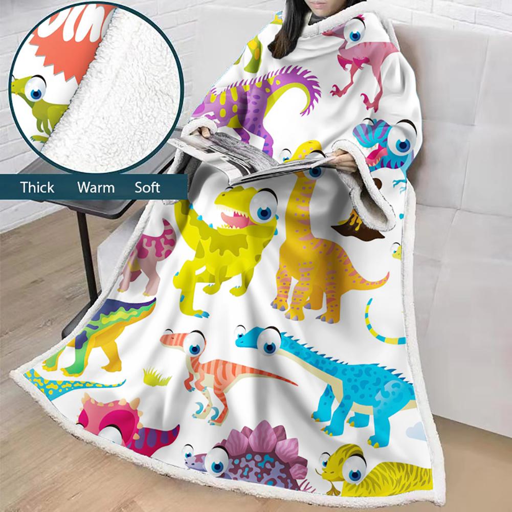 3D Digital Printed Cartoon Blanket With Sleeves-Cute Blanket Robe