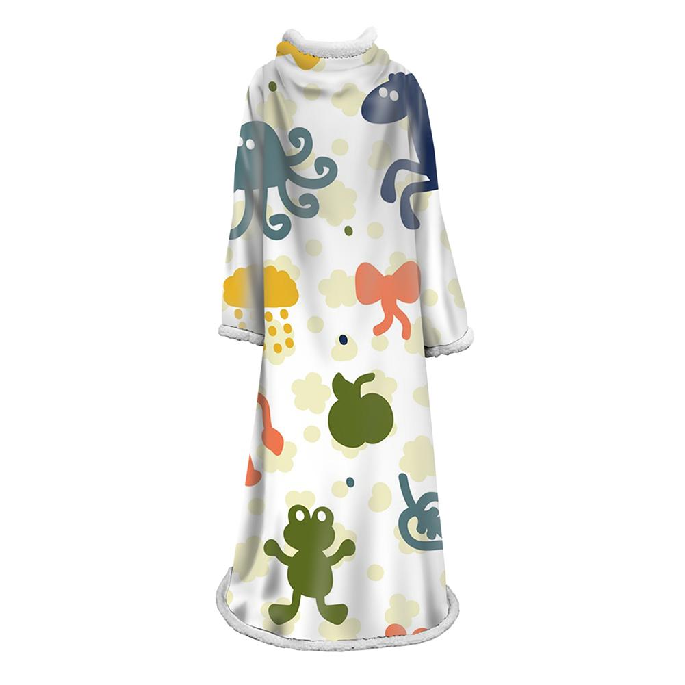 3D Digital Printed Cartoon Blanket With Sleeves-Cute Blanket Robe