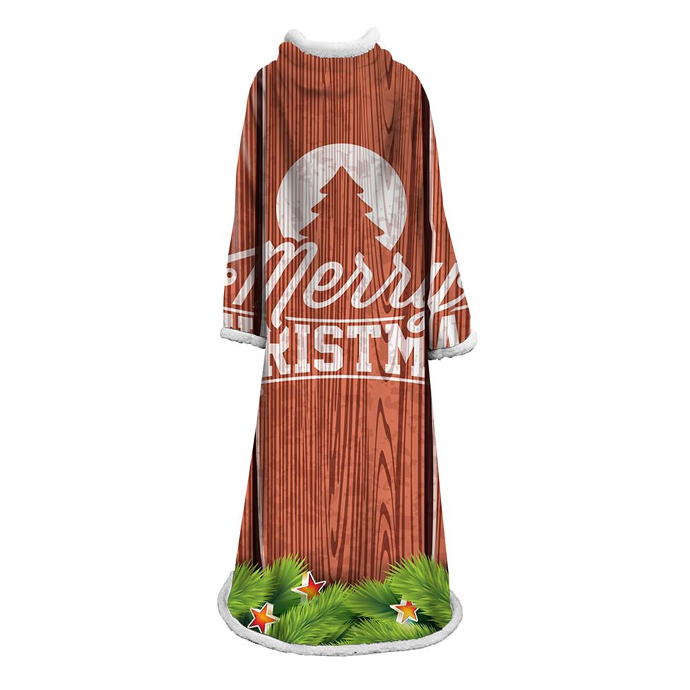 3D Digital Printed Blanket With Sleeves-Christmas Series Blanket Robe