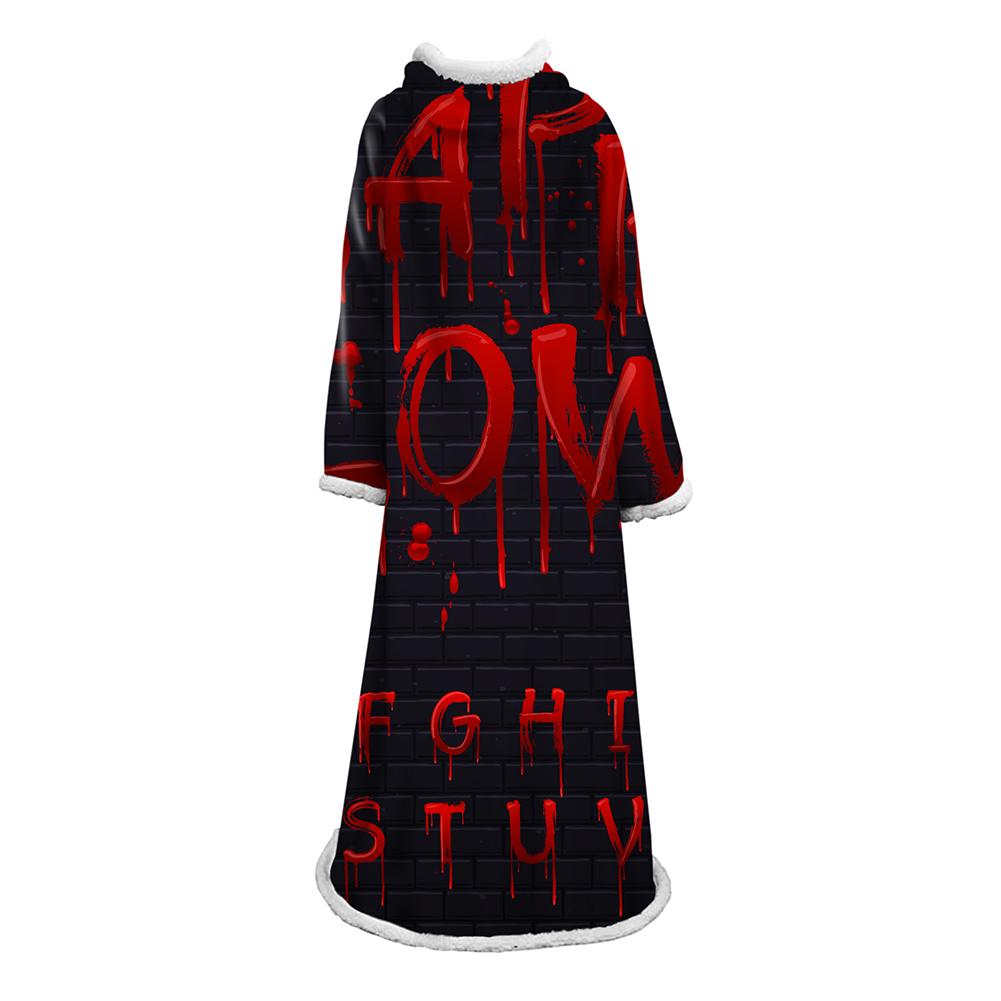 3D Digital Printed Blanket With Sleeves-Blanket Robe Halloween Party