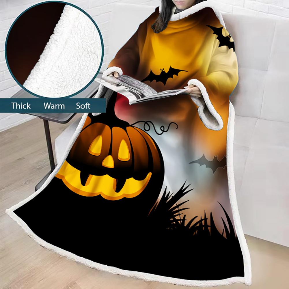 3D Digital Printed Blanket With Sleeves-Blanket Robe Halloween Party