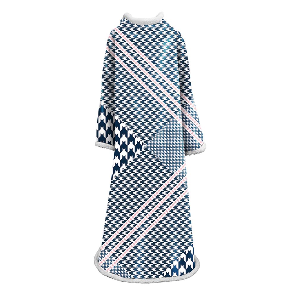 3D Digital Printed Plaid Blanket Robe -Blanket With Sleeves