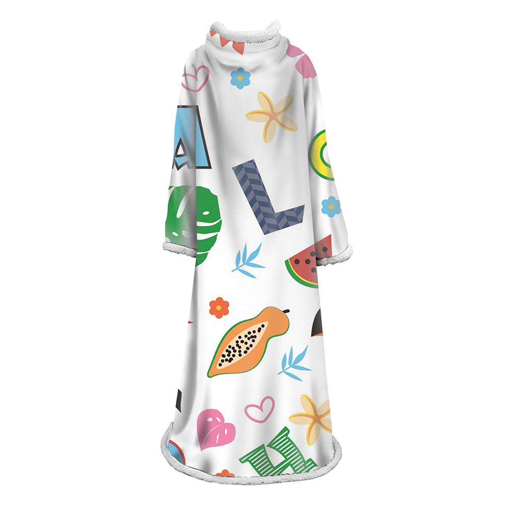 3D Digital Printed Cartoon Blanket With Sleeves-Cute Blanket Robe