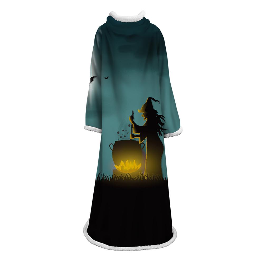 3D Digital Printed Blanket With Sleeves-Blanket Robe Halloween Party