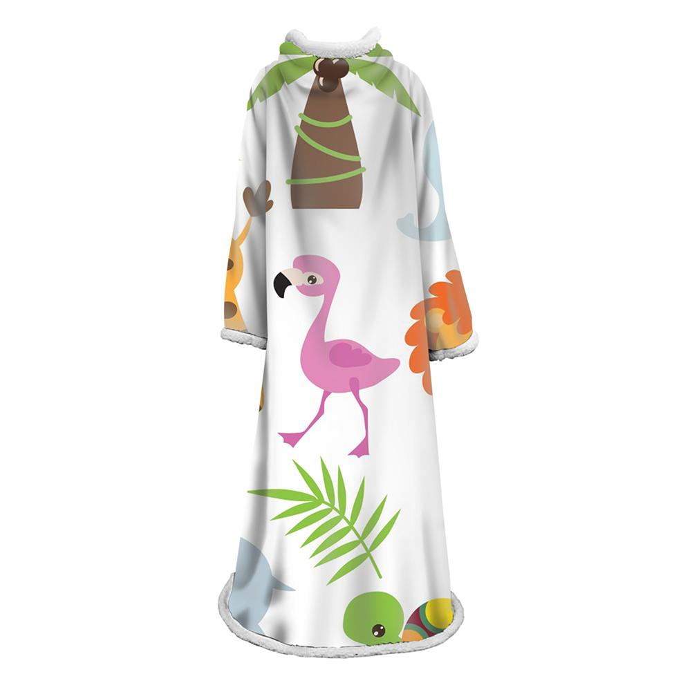 3D Digital Cartoon Printed Blanket With Sleeves-Cute Blanket Robe