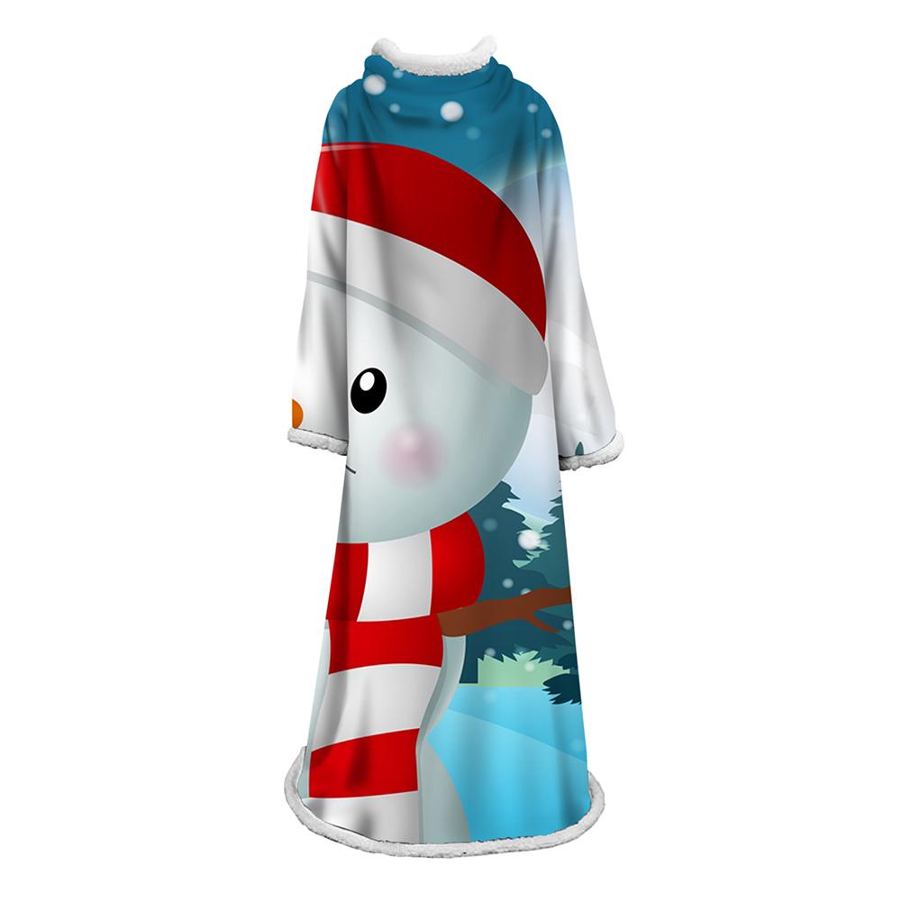 3D Digital Printed Blanket With Sleeves-Christmas Series Blanket Robe