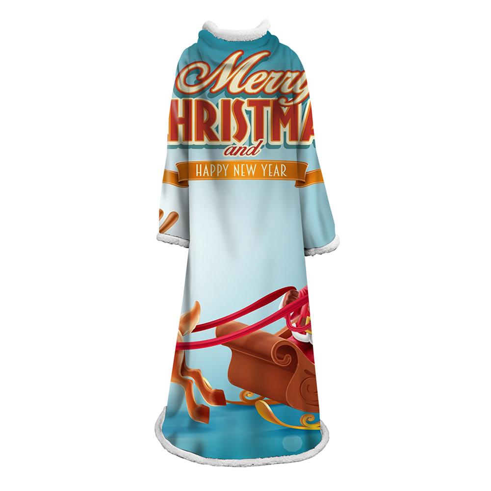 3D Digital Printed Blanket With Sleeves-Christmas Series Blanket Robe