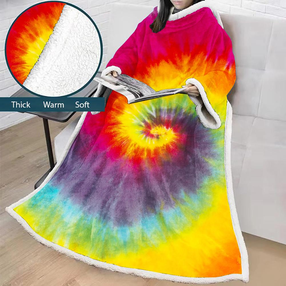 3D Digital Printed Blanket With Sleeves-Hip-Pop Blanket Robe