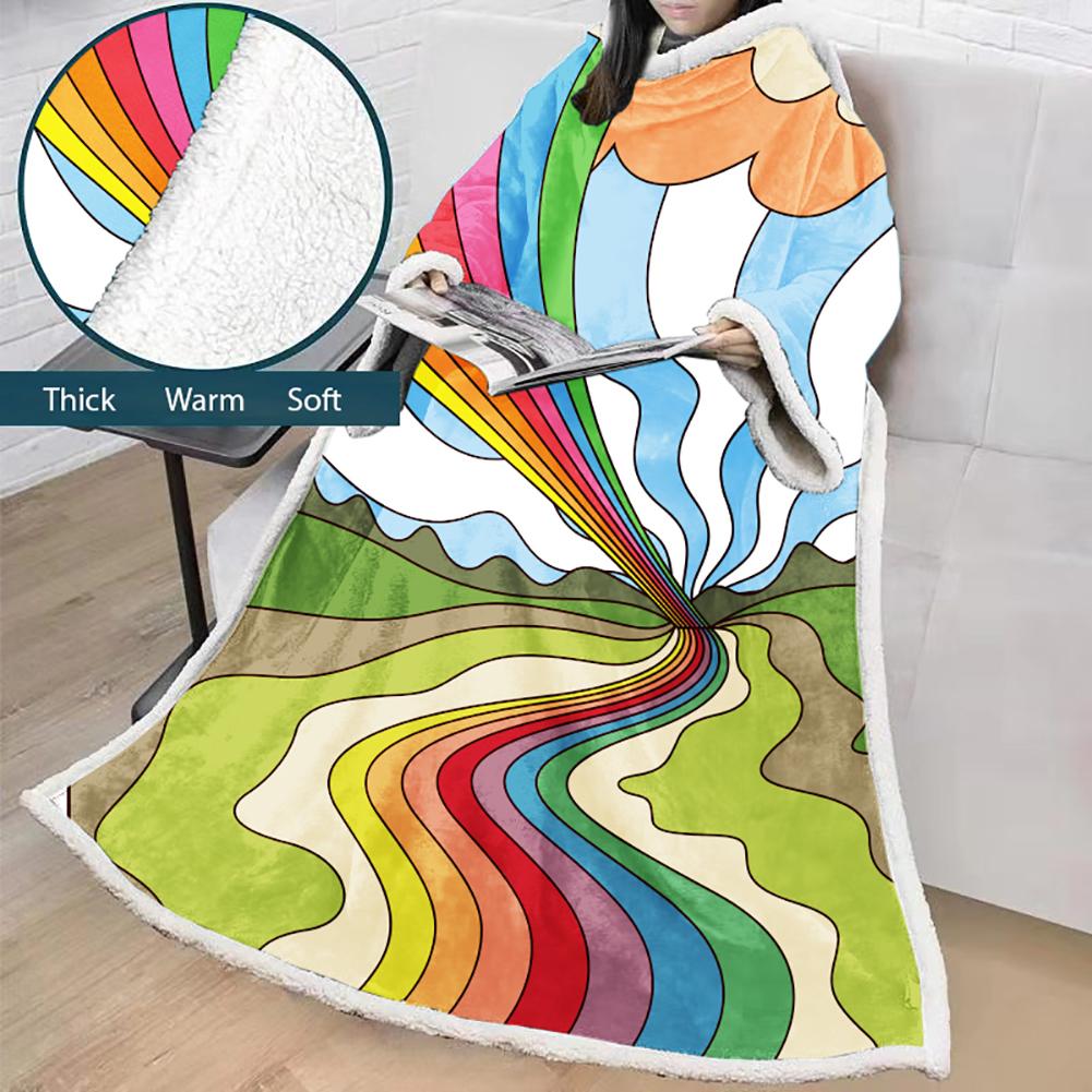 3D Digital Printed Blanket With Sleeves-Hip-Pop Blanket Robe
