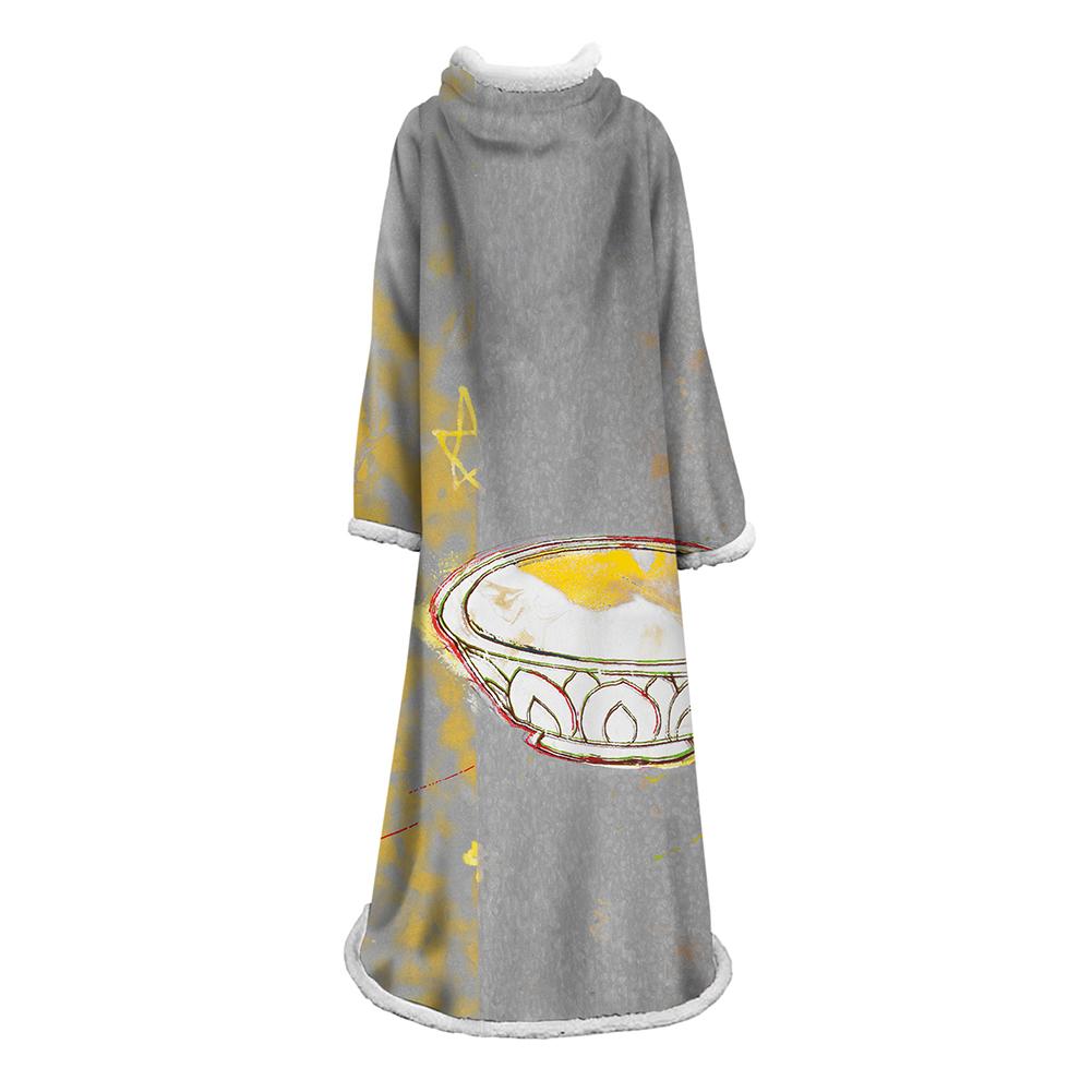 3D Digital Flower Printed Blanket With Sleeves-Cute Cartoon Blanket Robe