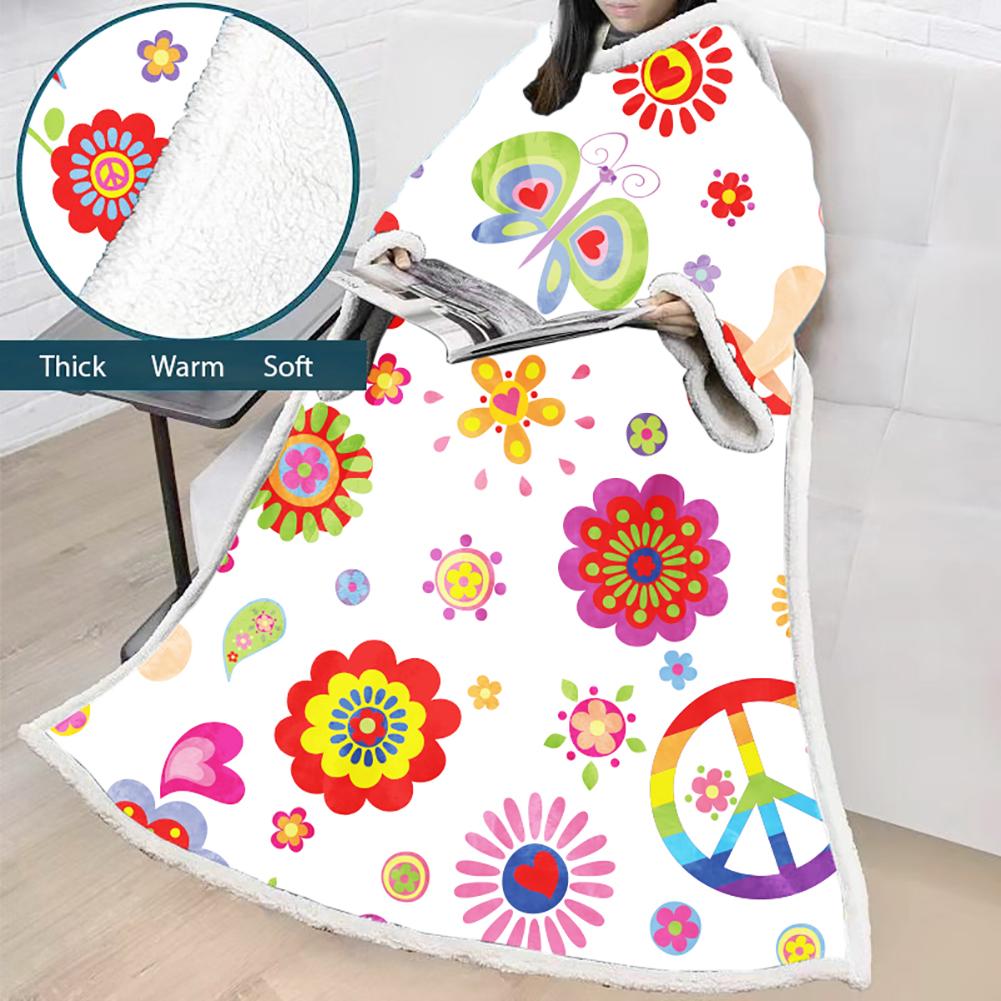 3D Digital Printed Blanket With Sleeves-Hip-Pop Blanket Robe