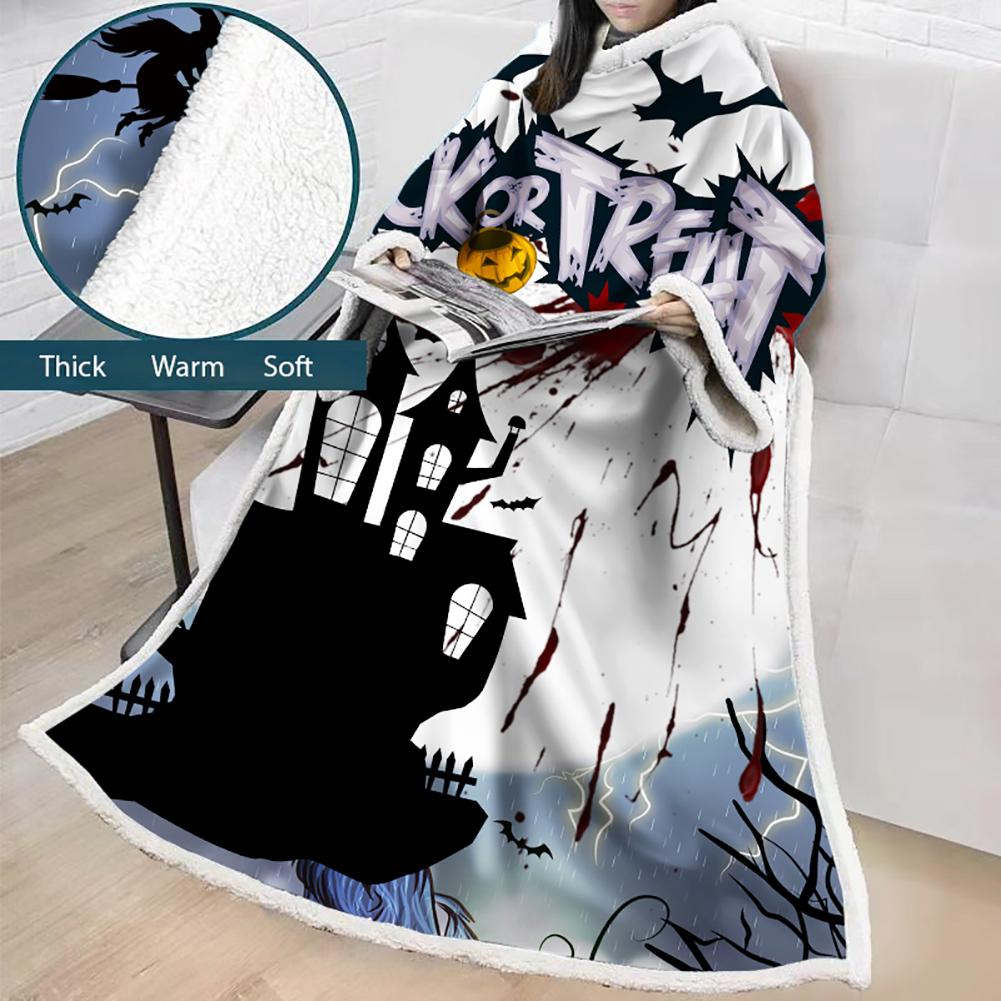 3D Digital Printed Blanket With Sleeves-Blanket Robe Halloween Party