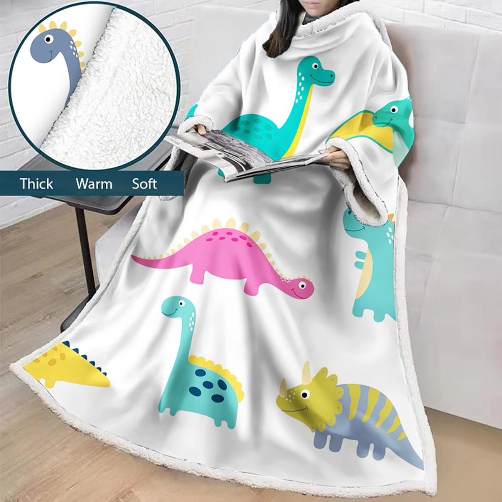3D Digital Cartoon Printed Blanket With Sleeves-Cute Blanket Robe