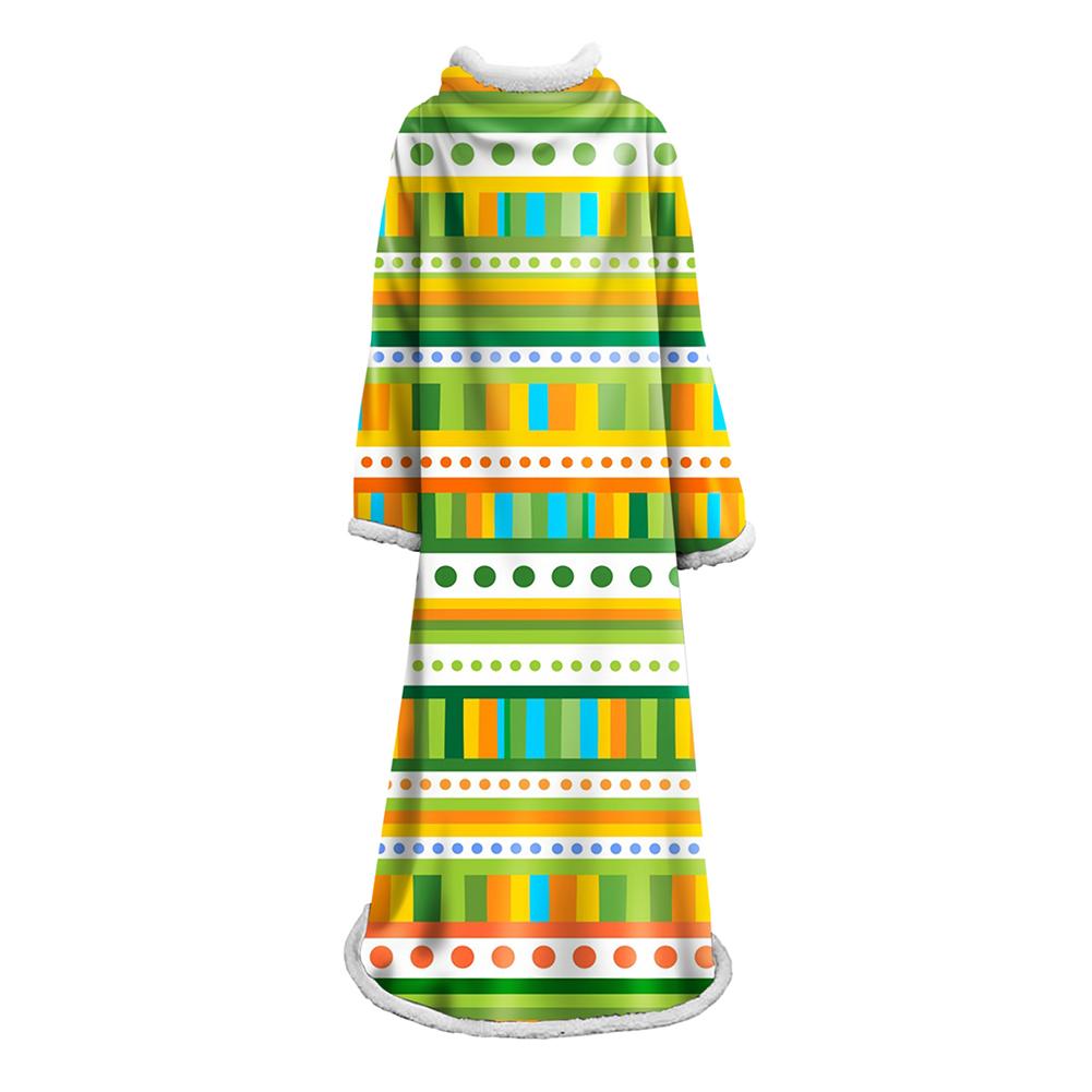 3D Digital Printed Blanket With Sleeves-Geometric Designs Blanket Robe