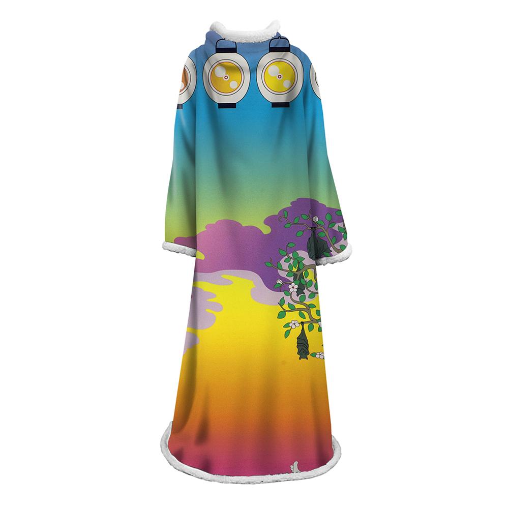 3D Digital Flower Printed Blanket With Sleeves-Cute Cartoon Blanket Robe