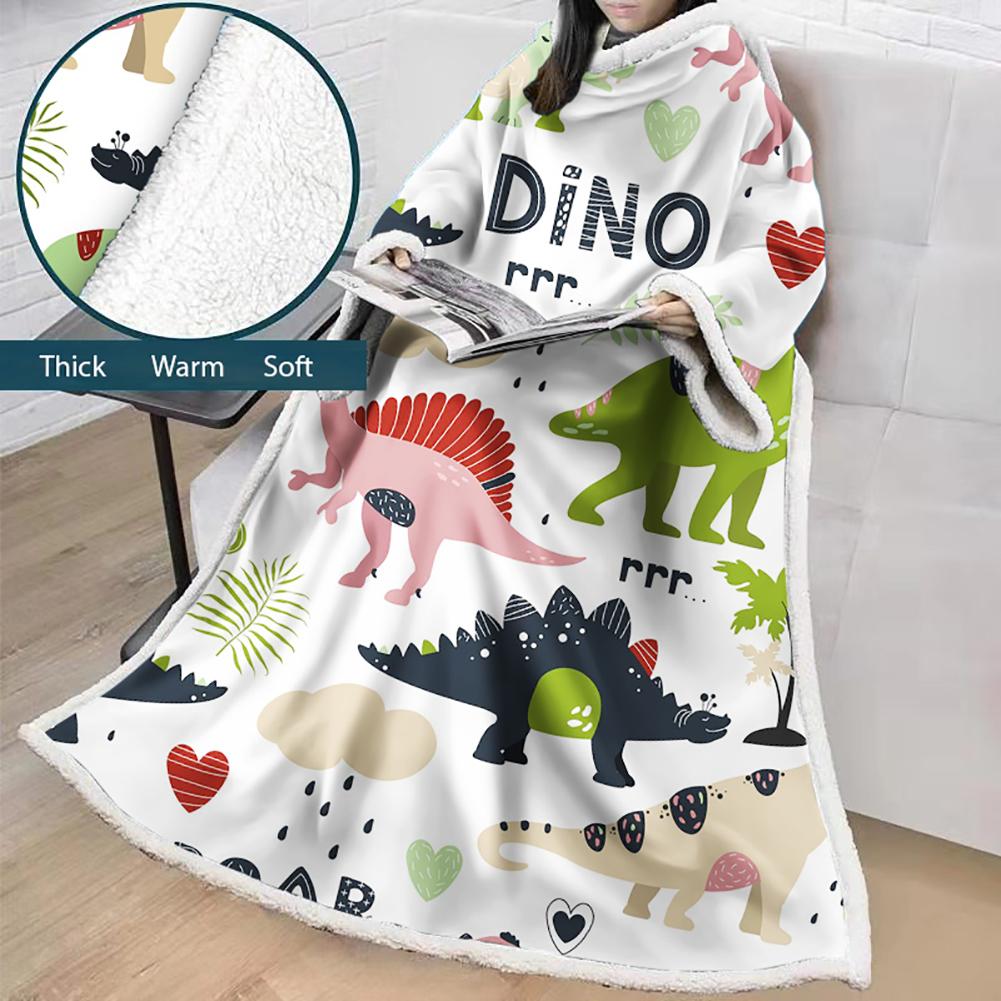 3D Digital Cartoon Printed Blanket With Sleeves-Cute Blanket Robe