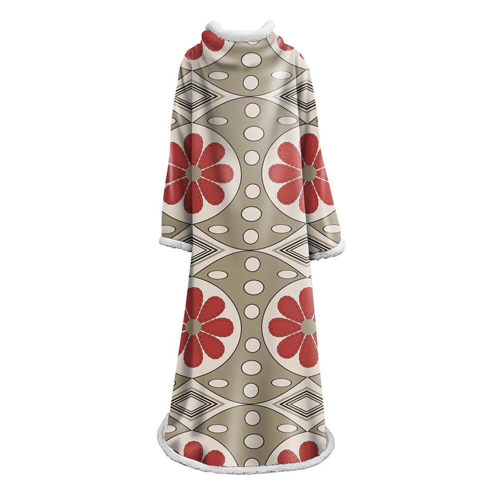 3D Digital Printed Blanket With Sleeves-Geometric Designs Blanket Robe