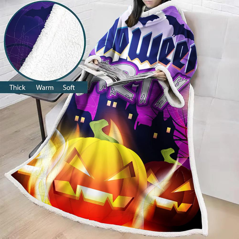 3D Digital Printed Blanket With Sleeves-Blanket Robe Halloween Party