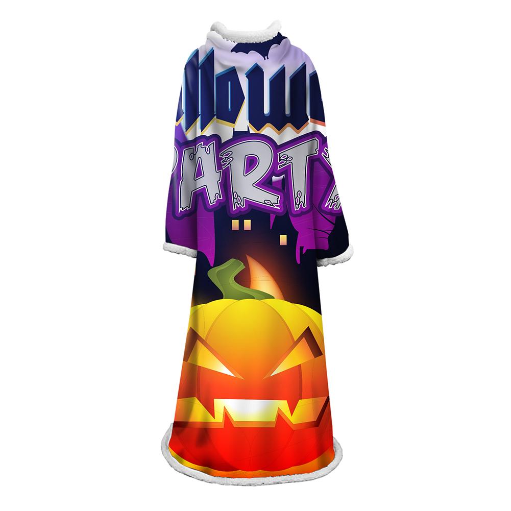 3D Digital Printed Blanket With Sleeves-Blanket Robe Halloween Party