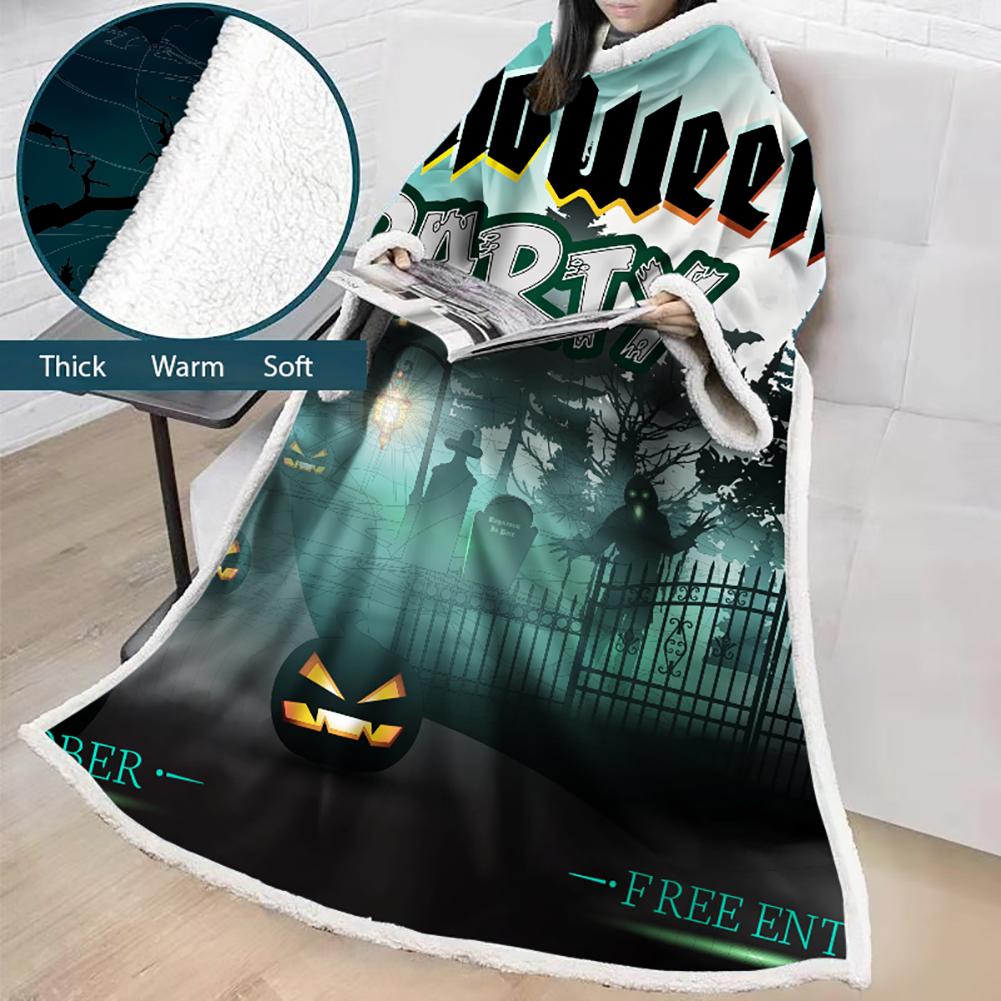 3D Digital Printed Blanket With Sleeves-Blanket Robe Halloween Party