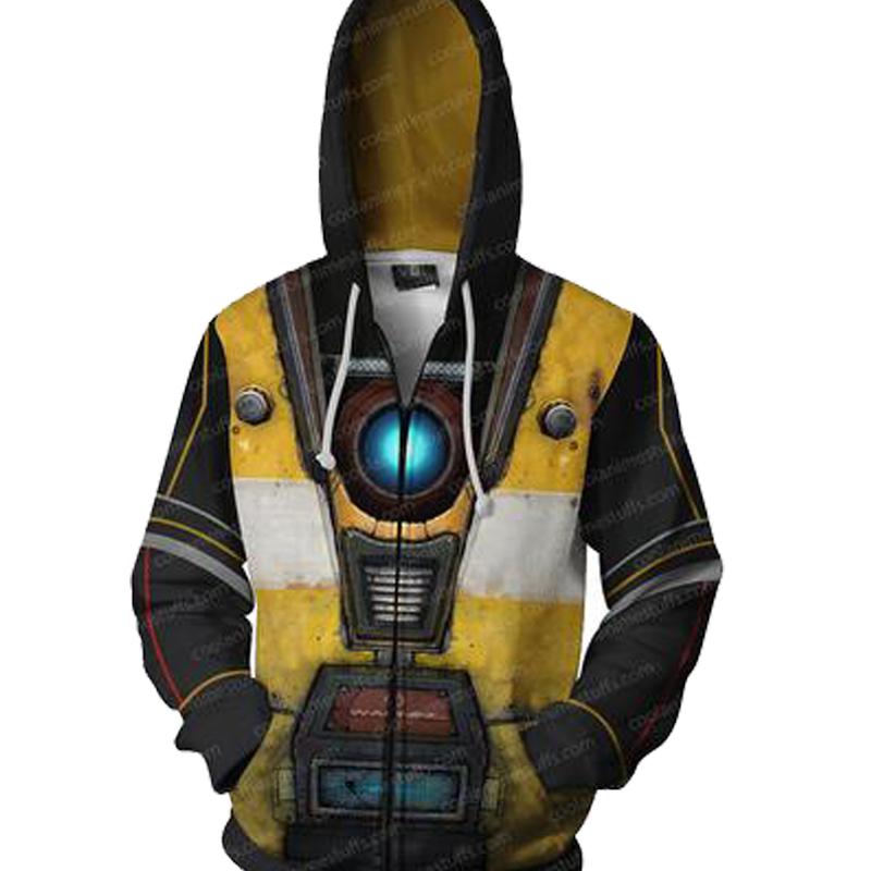 Borderlands Claptrap Hoodies - Zip Up Yellow Hoodie