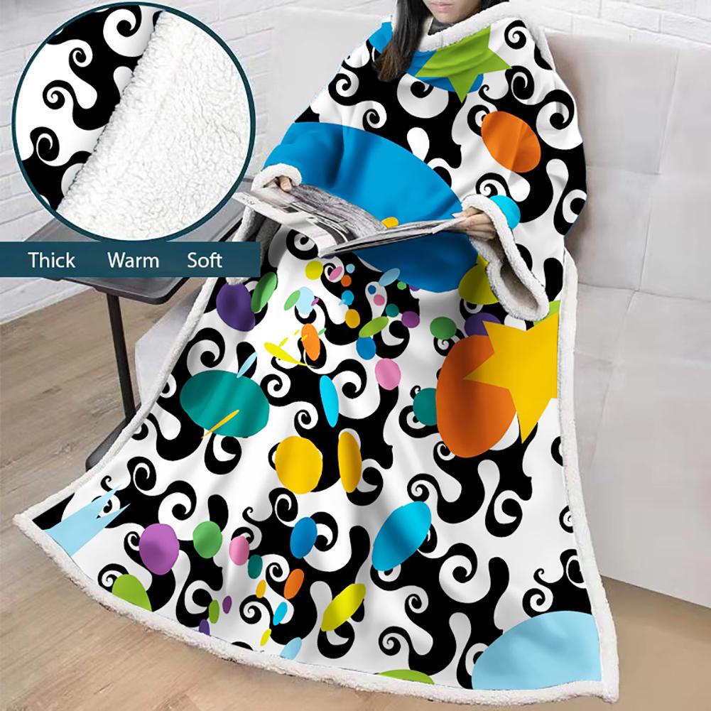 3D Digital Printed Cartoon Blanket With Sleeves-Cute Blanket Robe