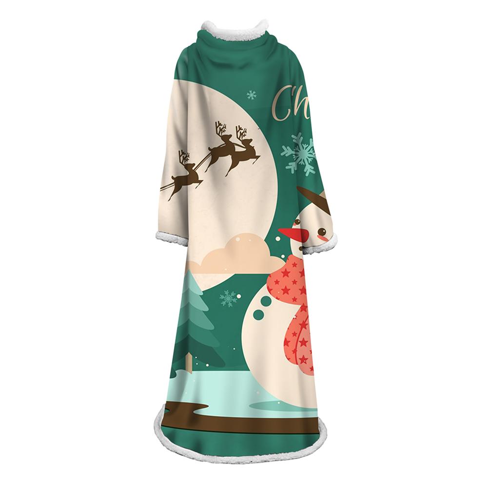 3D Digital Printed Blanket With Sleeves-Christmas Series Blanket Robe