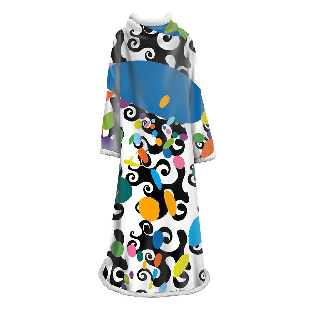 3D Digital Printed Cartoon Blanket With Sleeves-Cute Blanket Robe