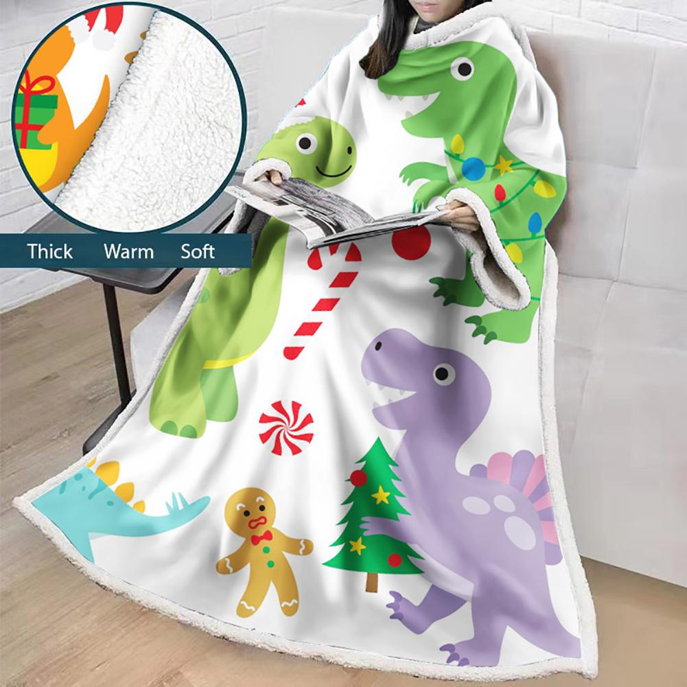 3D Digital Printed Blanket With Sleeves-Cartoon Cute Blanket Robe