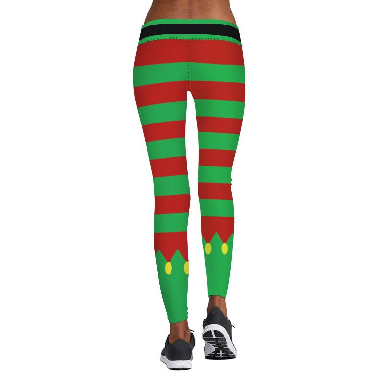 Christmas Leggings - Women 3D Xmas Theme Stripe Legging