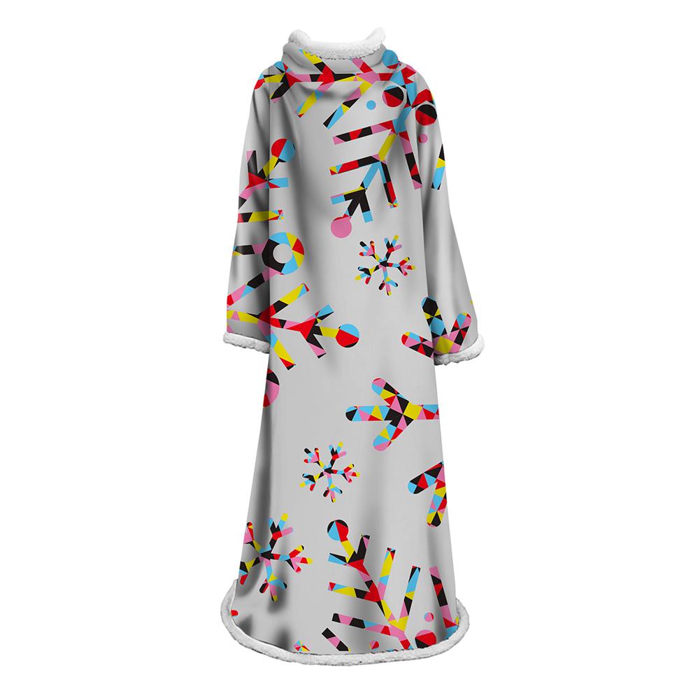 3D Digital Printed Blanket With Sleeves-Christmas Series Blanket Robe