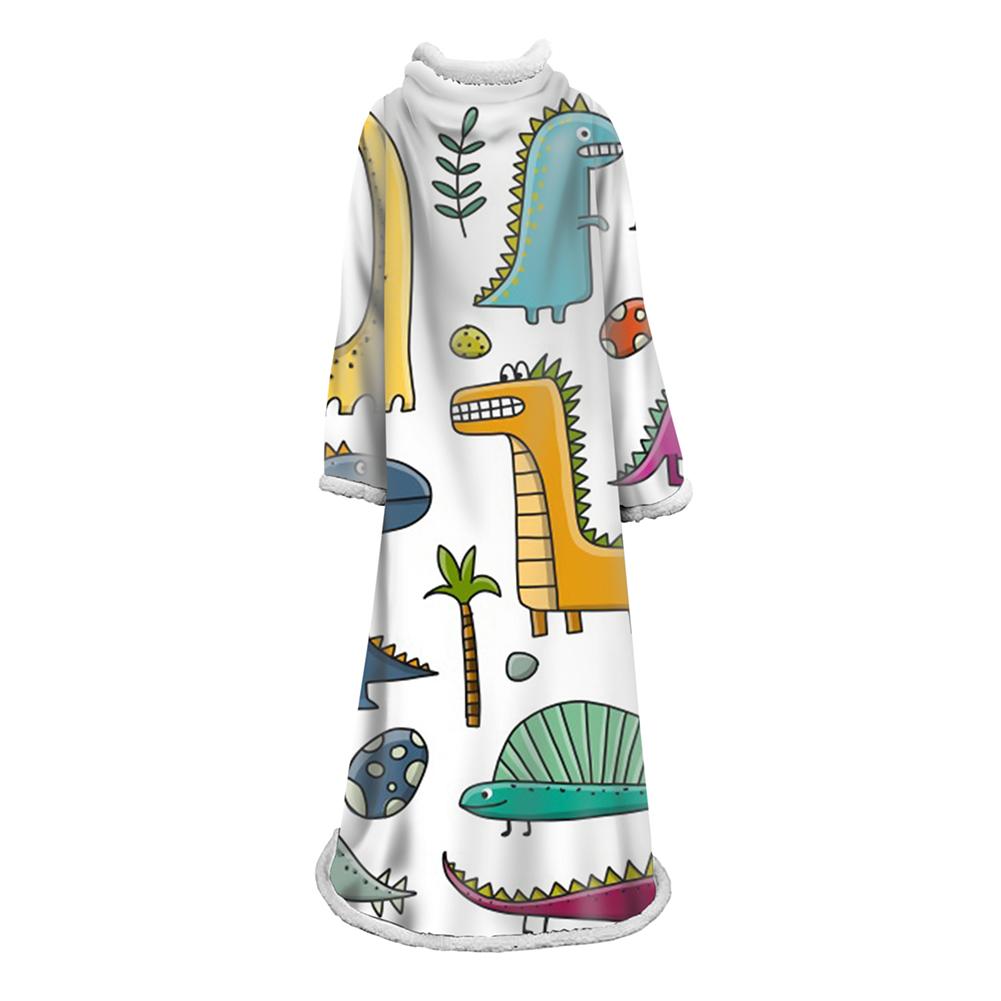 3D Digital Printed Blanket With Sleeves-Cartoon Cute Blanket Robe