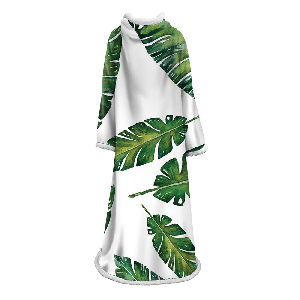 3D Digital Printed Plants Blanket With Sleeves-Leaves Blanket Robe