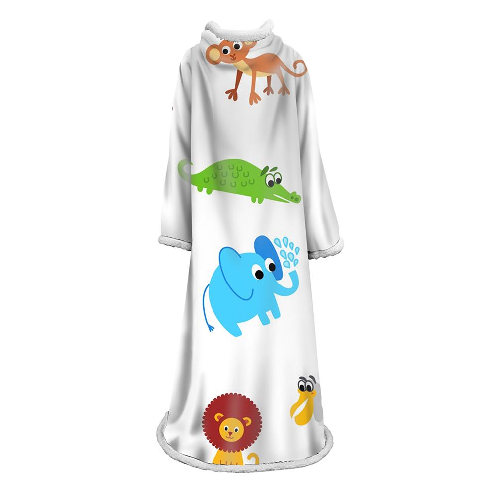 3D Digital Printed Blanket With Sleeves-Cartoon Cute Blanket Robe