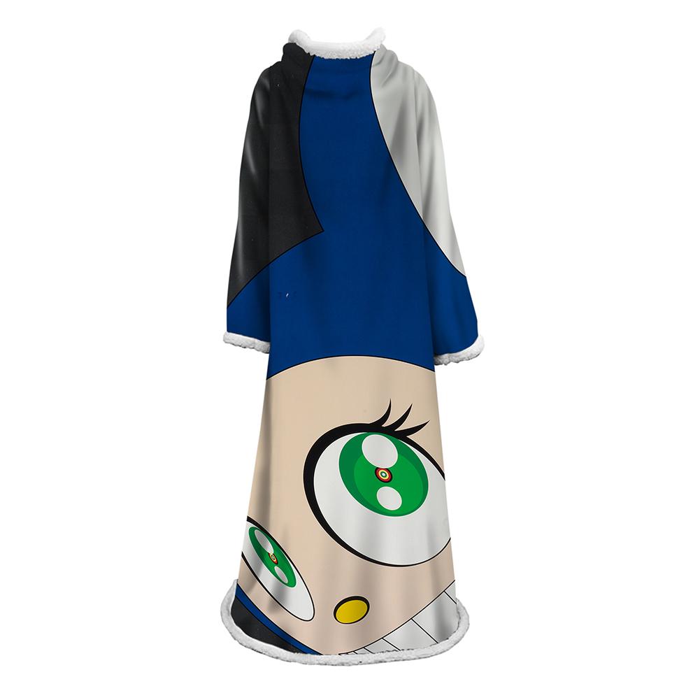 3D Digital Flower Printed Blanket With Sleeves-Cute Cartoon Blanket Robe