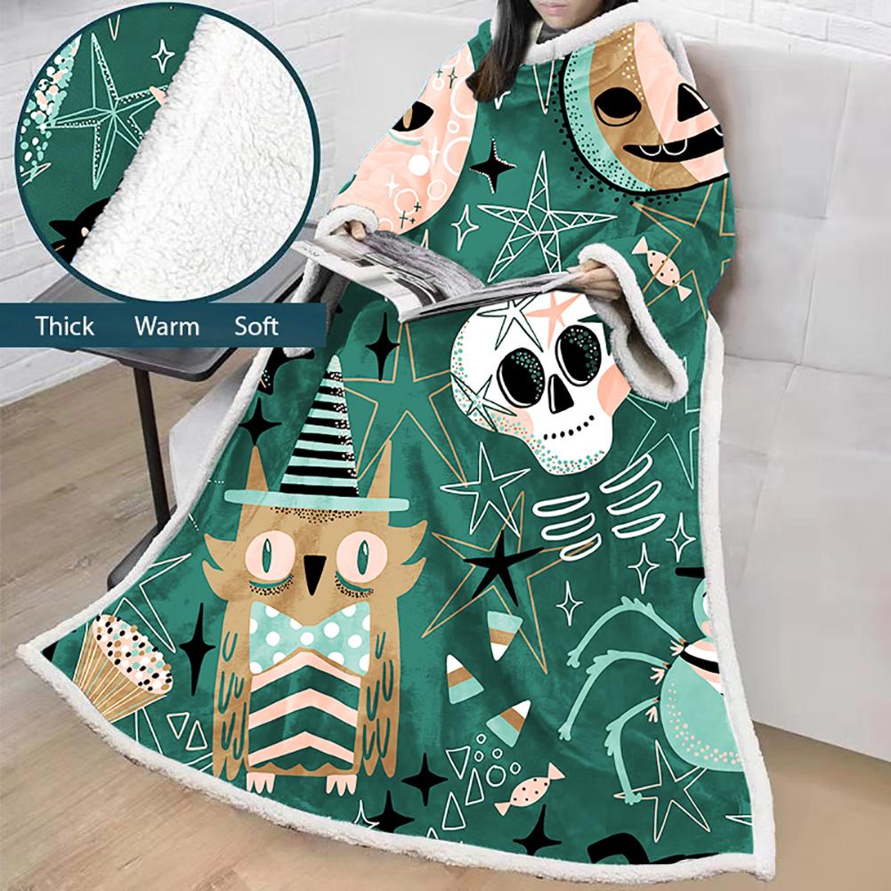 3D Digital Printed Blanket With Sleeves-Blanket Robe Halloween
