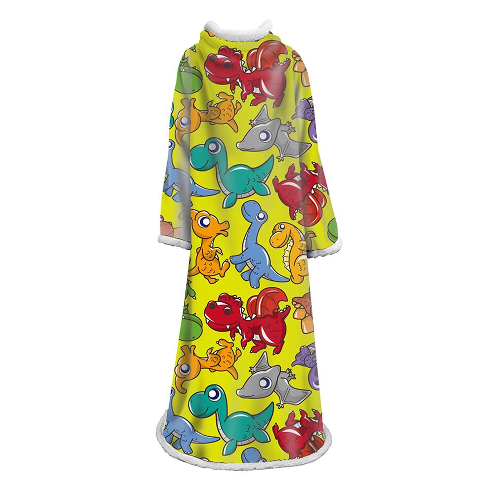 3D Digital Printed Cartoon Blanket With Sleeves-Cute Blanket Robe
