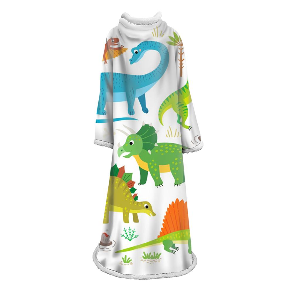 3D Digital Printed Blanket With Sleeves-Cartoon Cute Blanket Robe