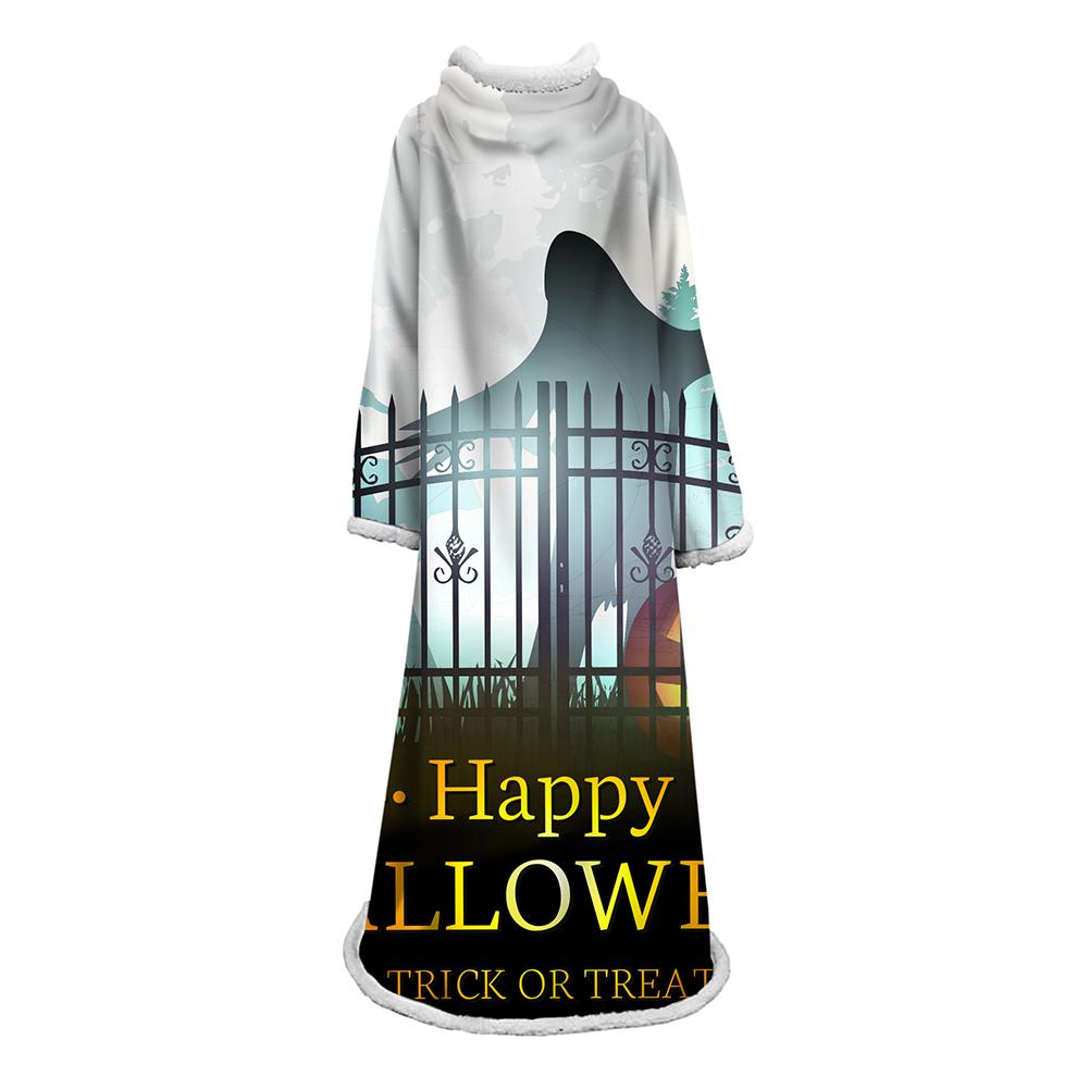 3D Digital Printed Blanket With Sleeves-Blanket Robe Halloween Party