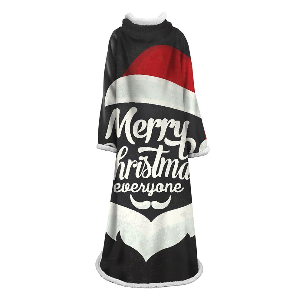 3D Digital Printed Blanket With Sleeves-Christmas Series Blanket Robe